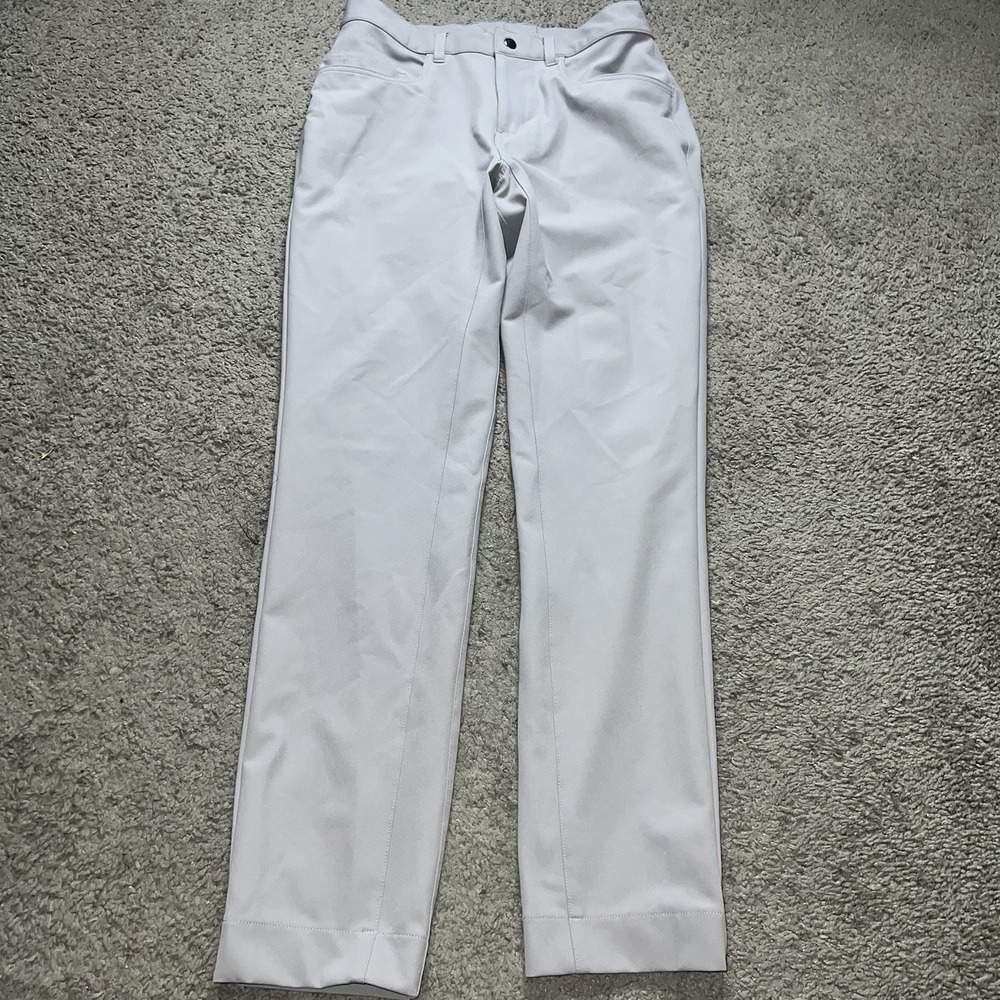 State & Liberty Tech Pants Mens 31x30 Light Grey 4 Way Stretch Nylon Performance - Picture 2 of 7